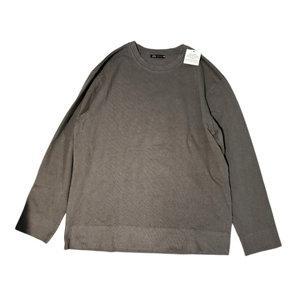 ZARA Oversized Heavy Cotton Long Sleeve Tee — Size M - Picture 4 of 5
